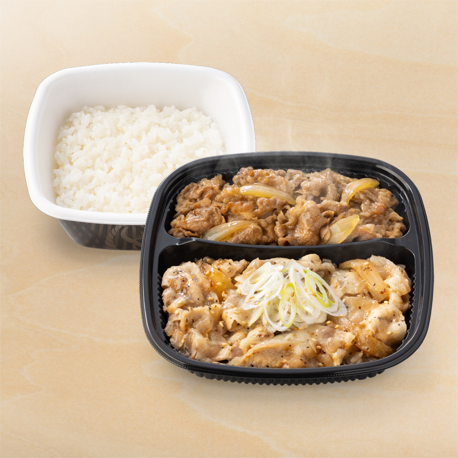 ダブル弁当（牛皿・ねぎ塩豚弁当）