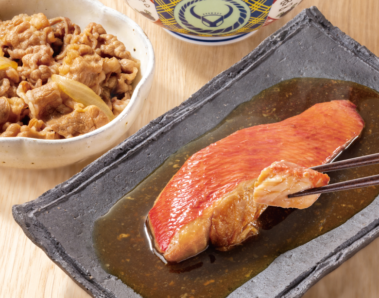 牛金目鯛の煮付け定食